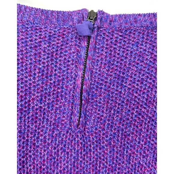 Talbots Deep Purple Pink Cable Knit Zip Back Sweater Cotton Soft Women XL 1127U - Picture 10 of 12